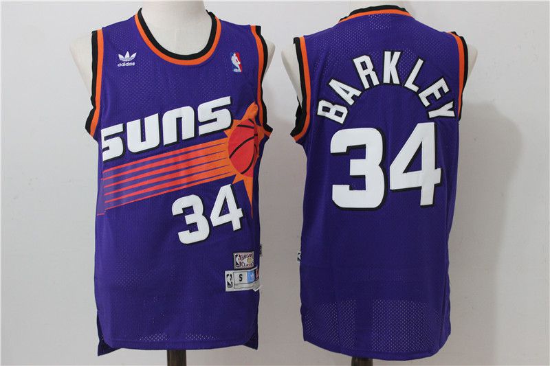 Men Phoenix Suns #34 Barkley Purple Adidas NBA Jerseys